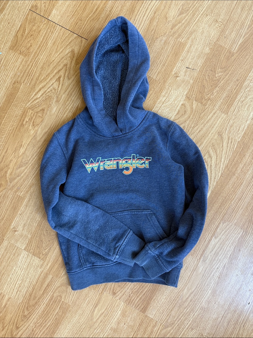 Wrangler Kids Navy Blue Hoodie with Colorful Logo